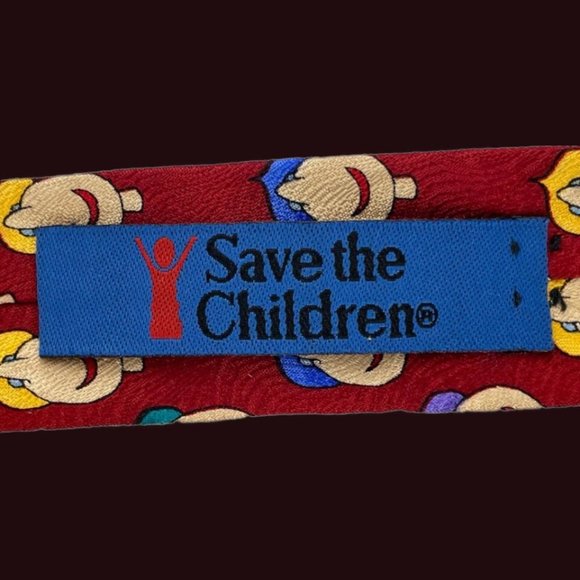 Vintage Celeb Tie Matt LeBlanc Friends Save the Children Men's Necktie 100% Silk - Picture 2 of 8